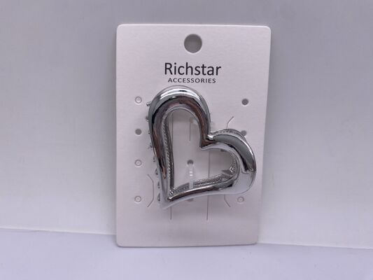 Heart Metal Silver Hair Clip Claw For Thick Hair Lightweight