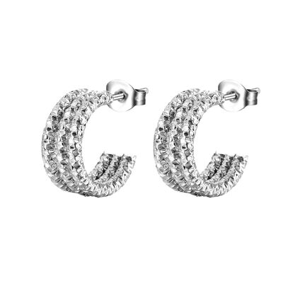 Sliver Hoop Fashion Jewellery Earrings with Dimond and Eye-catching Design