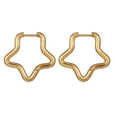 Gold Open Frame Star Earrings Dainty Geometric Earrings Wearable For Everyday