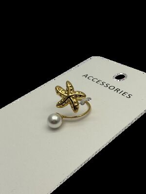 Fashion Starfish Shell Ring Stainless Steel Unisex Jewelry