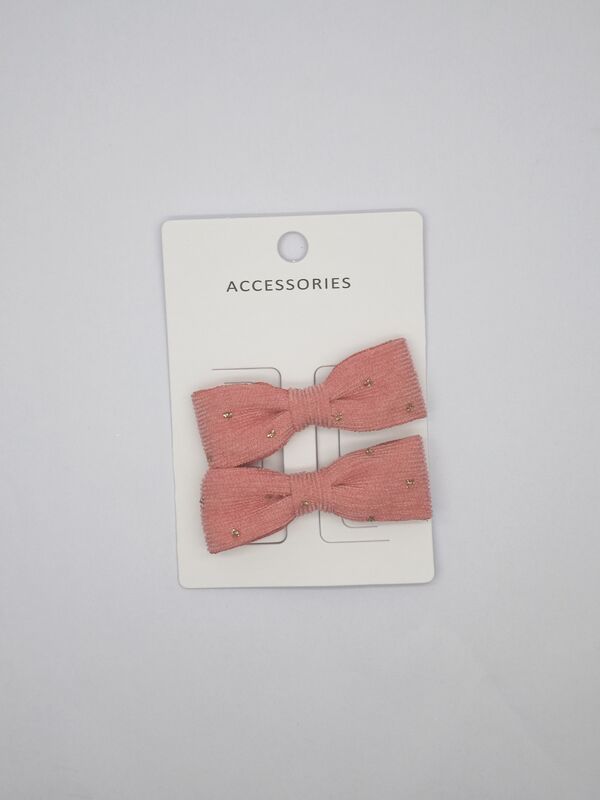 Fabric Pink Bows Hair Clips Childrens Hair Accessories For Girls