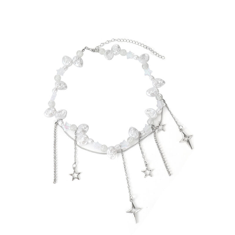 Elegant Pearls Necklace with Chain Star and Length Options