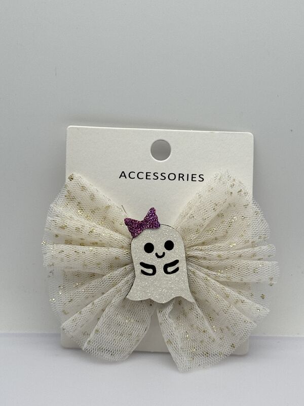Various Design Ghost Bow Hair Clips for Halloween All Season Collection