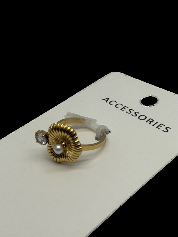 French Retro 18K Gold Titanium Steel Earrings with Zircon and Pearl