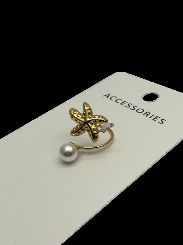 Fashion Starfish Shell Ring Stainless Steel Unisex Jewelry