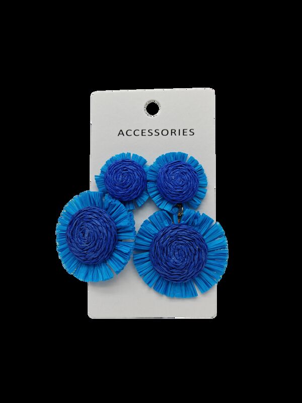 Floral Fabric Bohemian Earrings for Women - Golden Silver Alloy